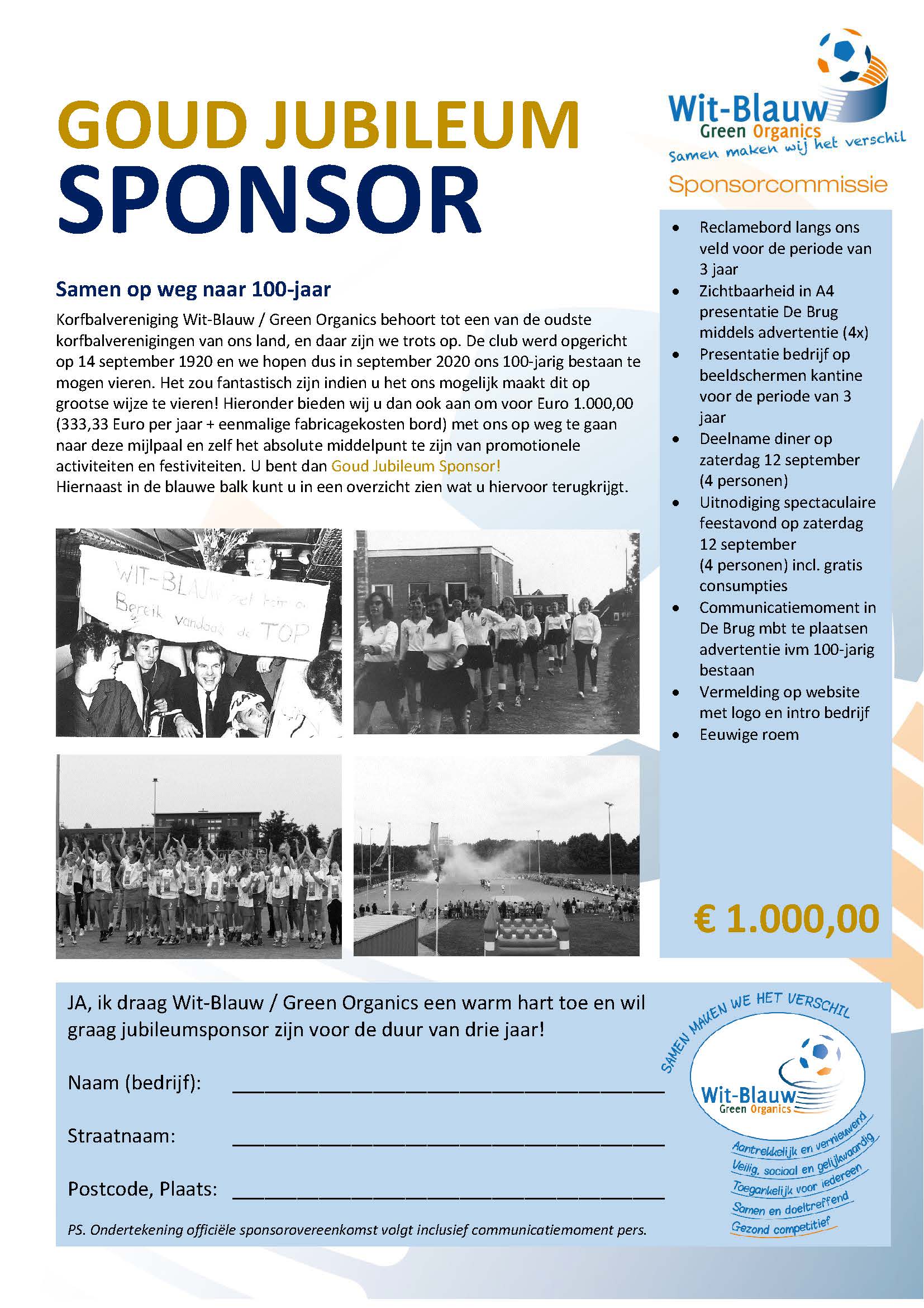 Goud Jubileum Sponsor A4