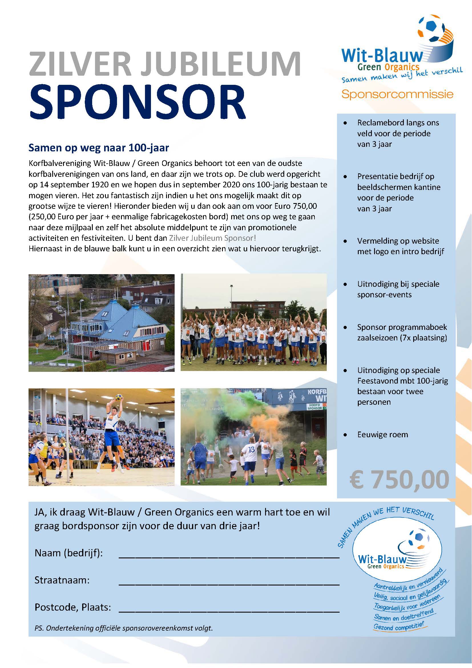 Zilver Jubileum Sponsor A4